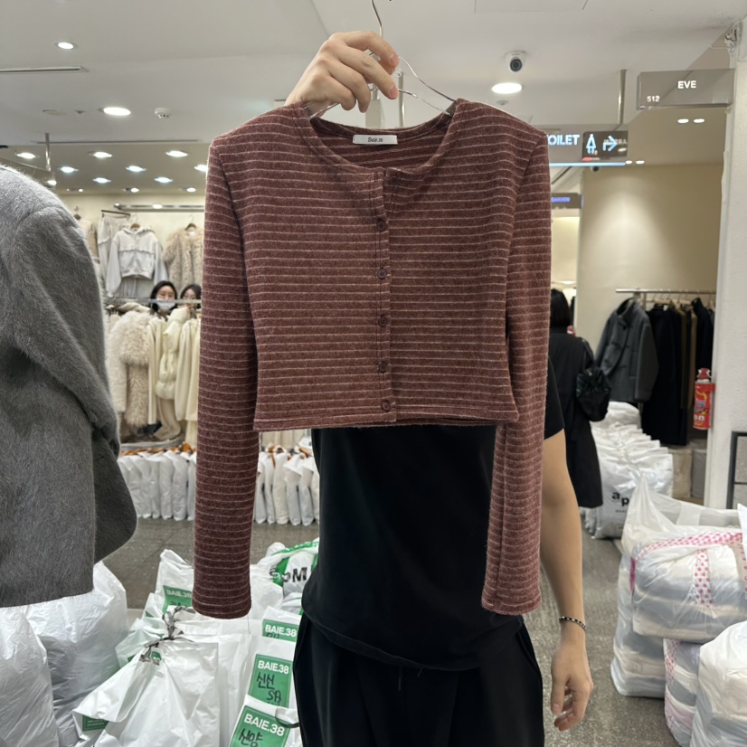 BAIE.38東大門㊣代購女士新款休閑時尚推薦熱賣長袖T恤條紋BAIE.38長袖T恤圖色2