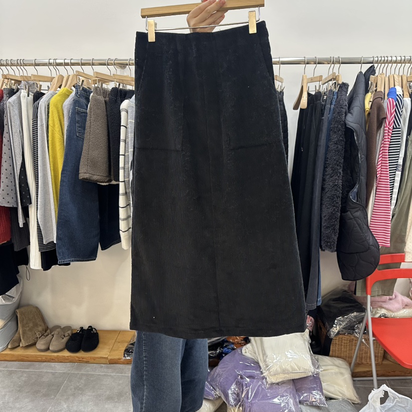 DELIGHT-L東大門㊣實拍女士新品休閑推薦人氣職業長裙燈芯絨DELIGHT-L長裙圖色2