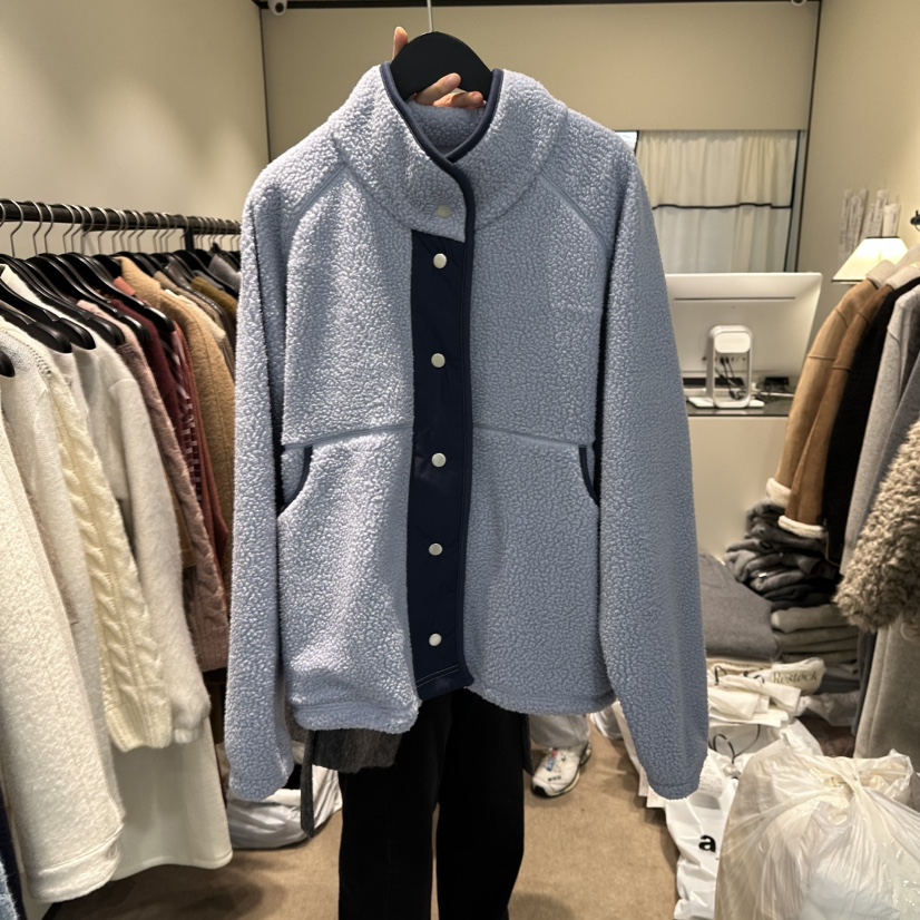 RE STOCK韓國代購㊣女士新款推薦職業熱賣25秋冬夾克連帽衫RE STOCK夾克圖色2