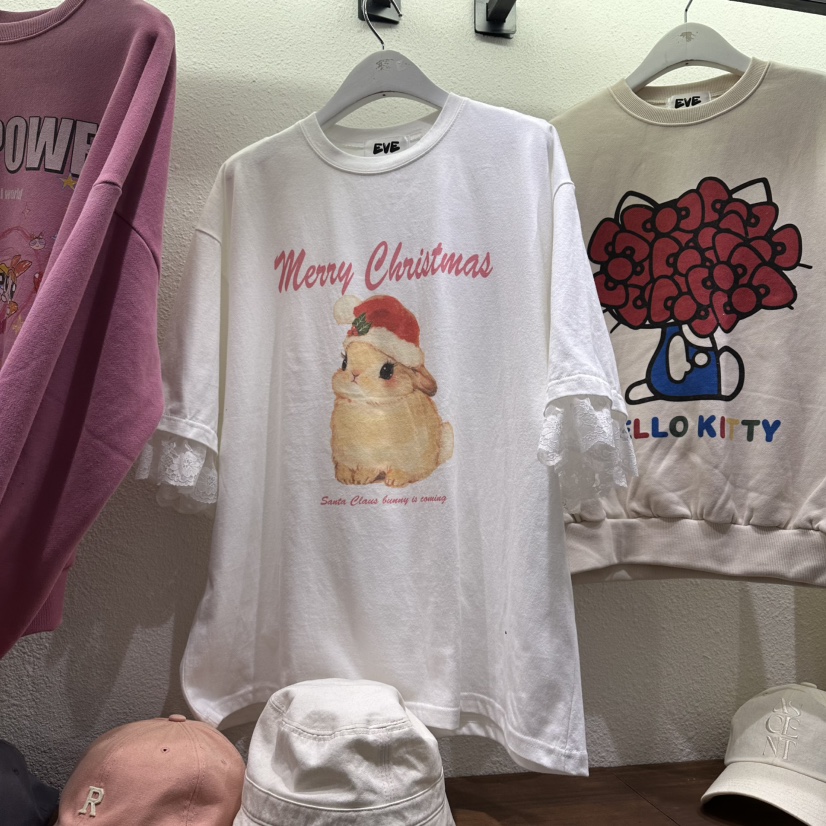 EVE東大門㊣代購女裝新品休閑熱賣職業推薦時尚25秋冬人氣T恤EVET恤圖色1