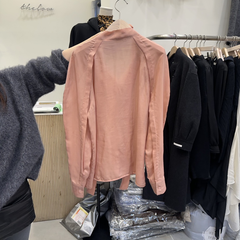 THE LOW韓國代購㊣女士新品時尚休閑人氣推薦25秋冬襯衫蕾絲衫THE LOW襯衫/蕾絲衫