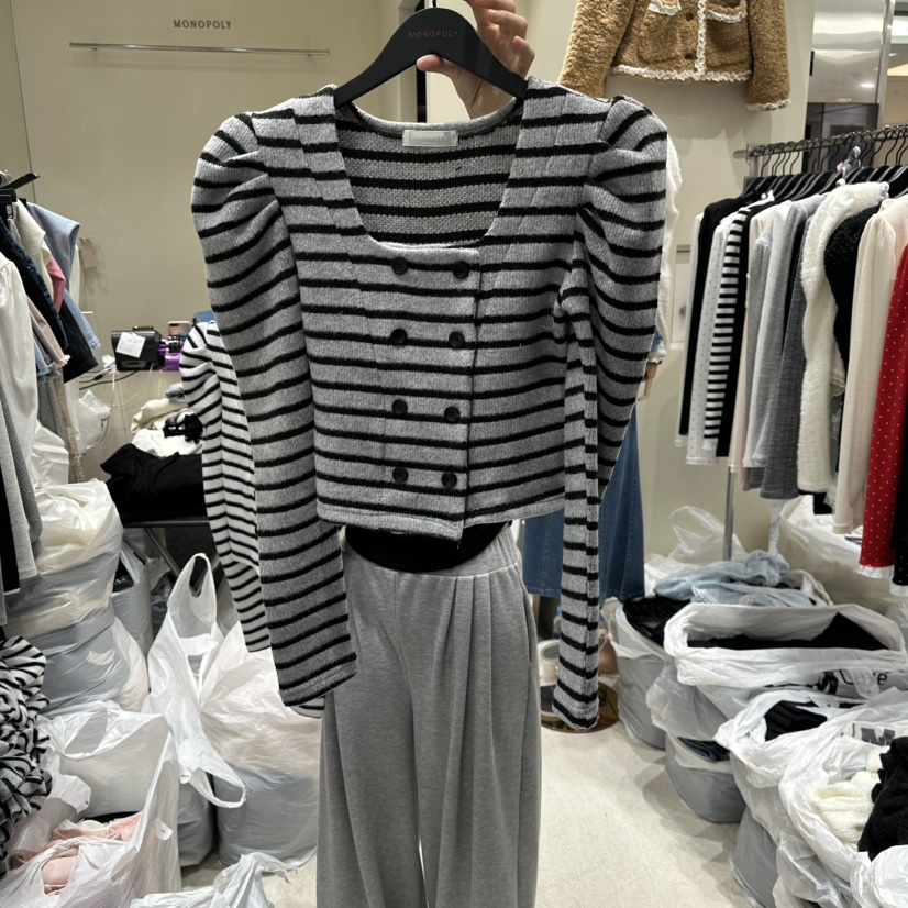 MONOPOLY韓國直郵㊣女裝新品25秋冬職業熱賣休閑推薦人氣毛衣MONO_POLY毛衣圖色2灰色