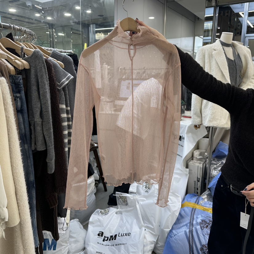 FOUNDATION東大門㊣代購女裝新款熱賣時尚休閑25秋冬襯衫蕾絲衫FOUNDATION襯衫/蕾絲衫