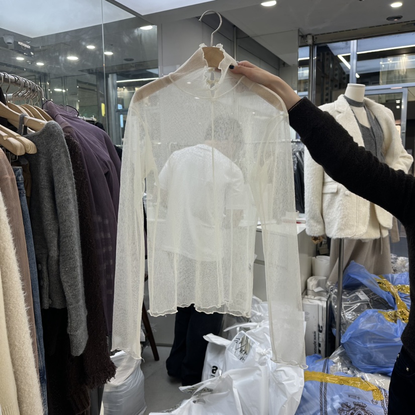 FOUNDATION東大門㊣代購女裝新款熱賣時尚休閑25秋冬襯衫蕾絲衫FOUNDATION襯衫/蕾絲衫圖色1