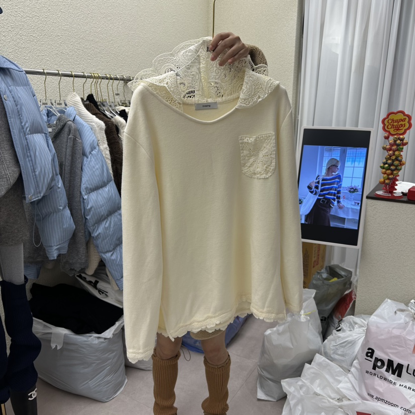 DRAWING東大門㊣代購女士新品時尚推薦25秋冬人氣熱賣休閑衛衣DRAWING衛衣圖色1