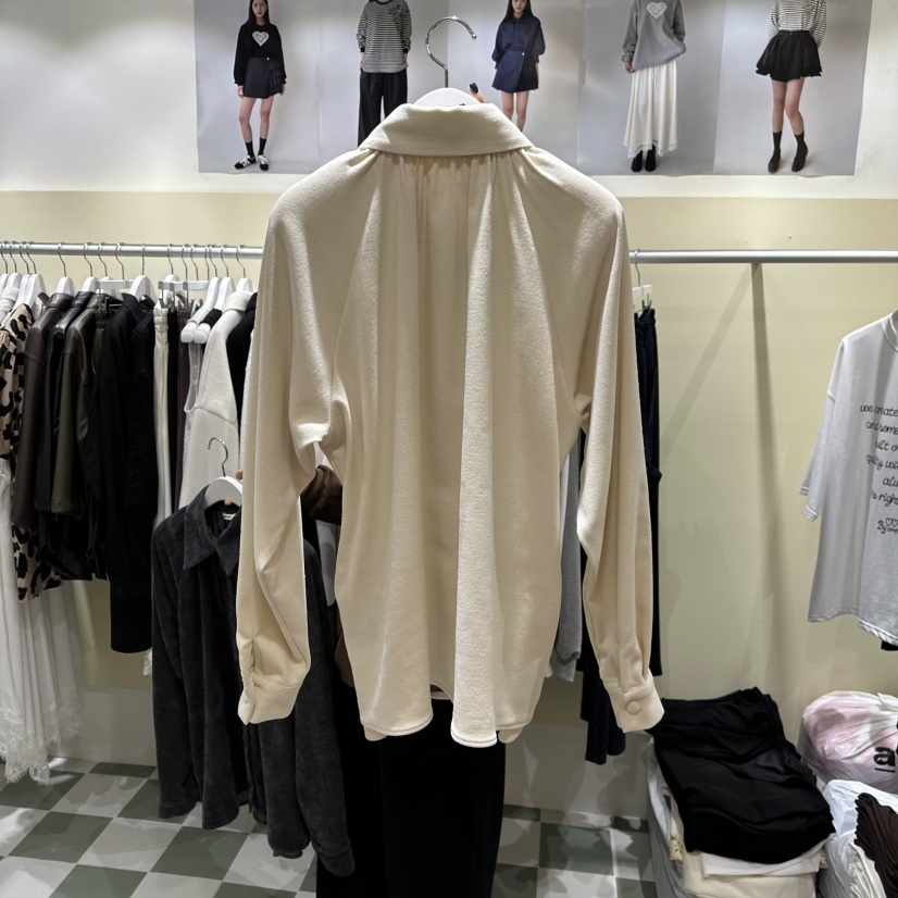 OREUM東大門㊣實拍女士新品時尚25秋冬熱賣推薦襯衫蕾絲衫褶皺OREUM襯衫/蕾絲衫