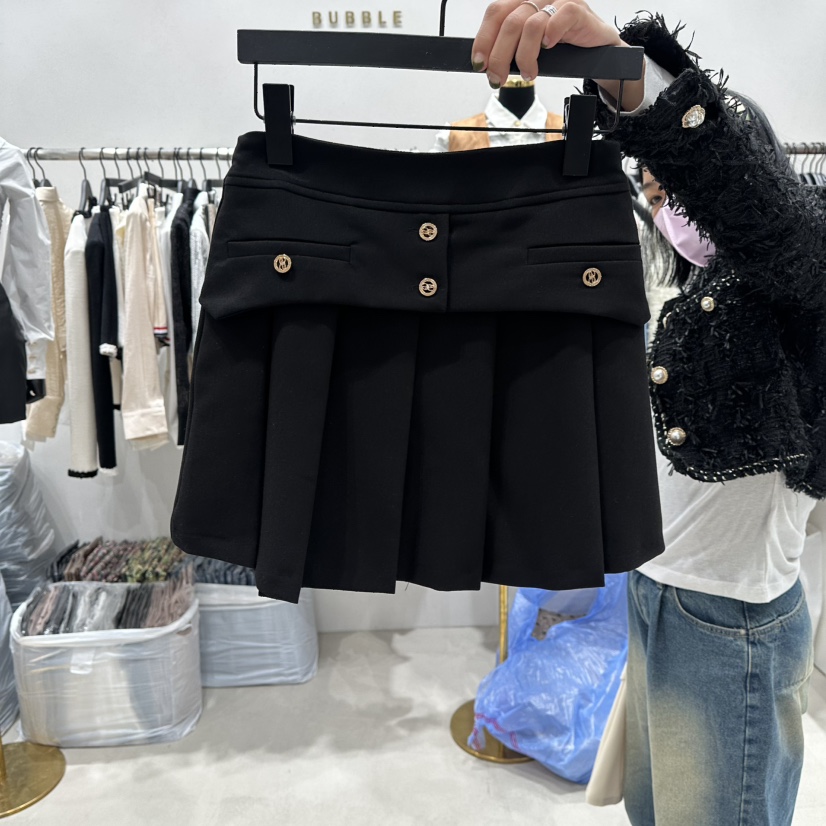 LOTTIMO韓國代購㊣女裝新品人氣職業時尚25秋冬休閑短裙褶裥LOTTIMO短裙圖色2