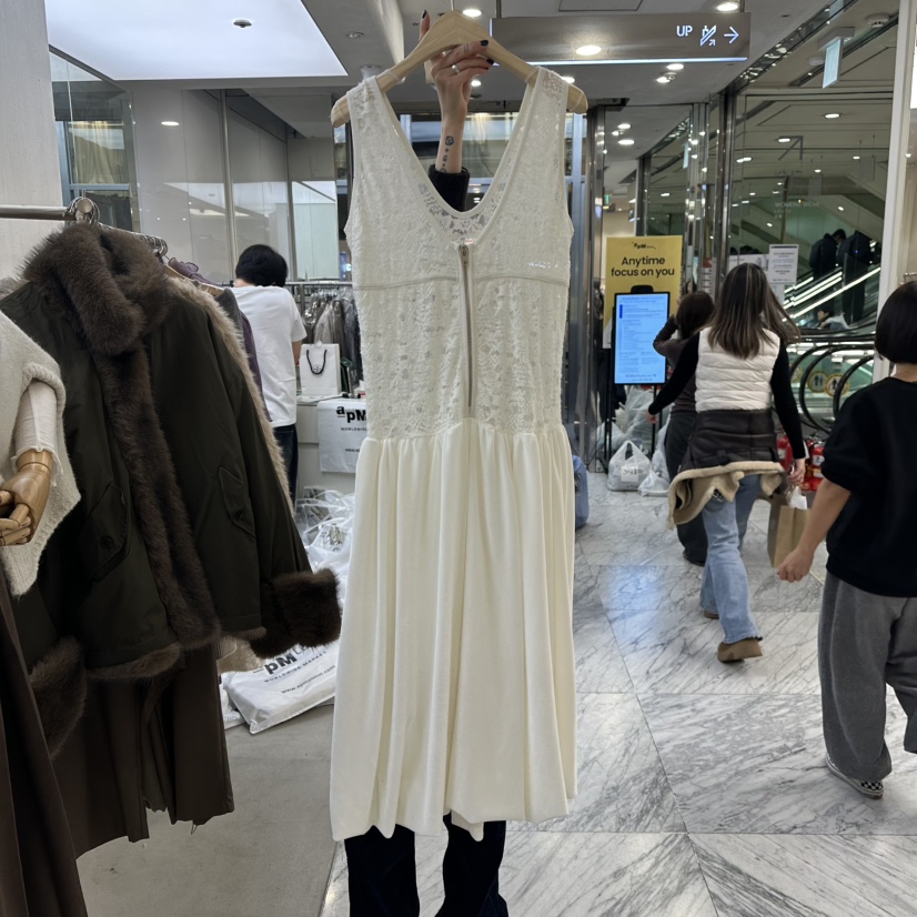 FOUNDATION韓國代購㊣女裝新款職業25秋冬休閑連衣裙天鵝絨FOUNDATION連衣裙