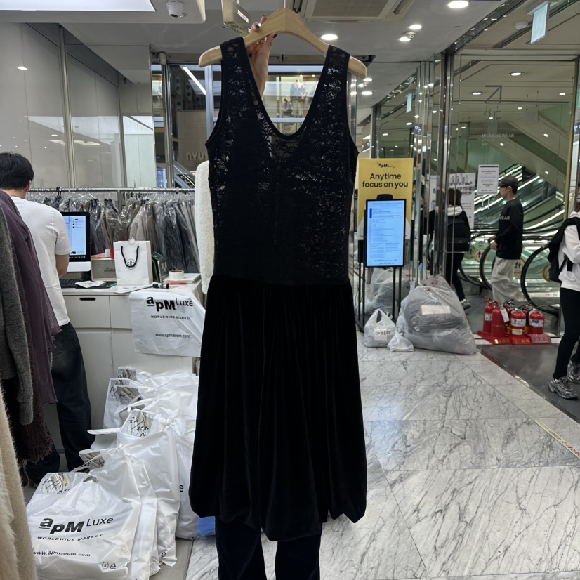 FOUNDATION韓國代購㊣女裝新款職業25秋冬休閑連衣裙天鵝絨FOUNDATION連衣裙圖色2