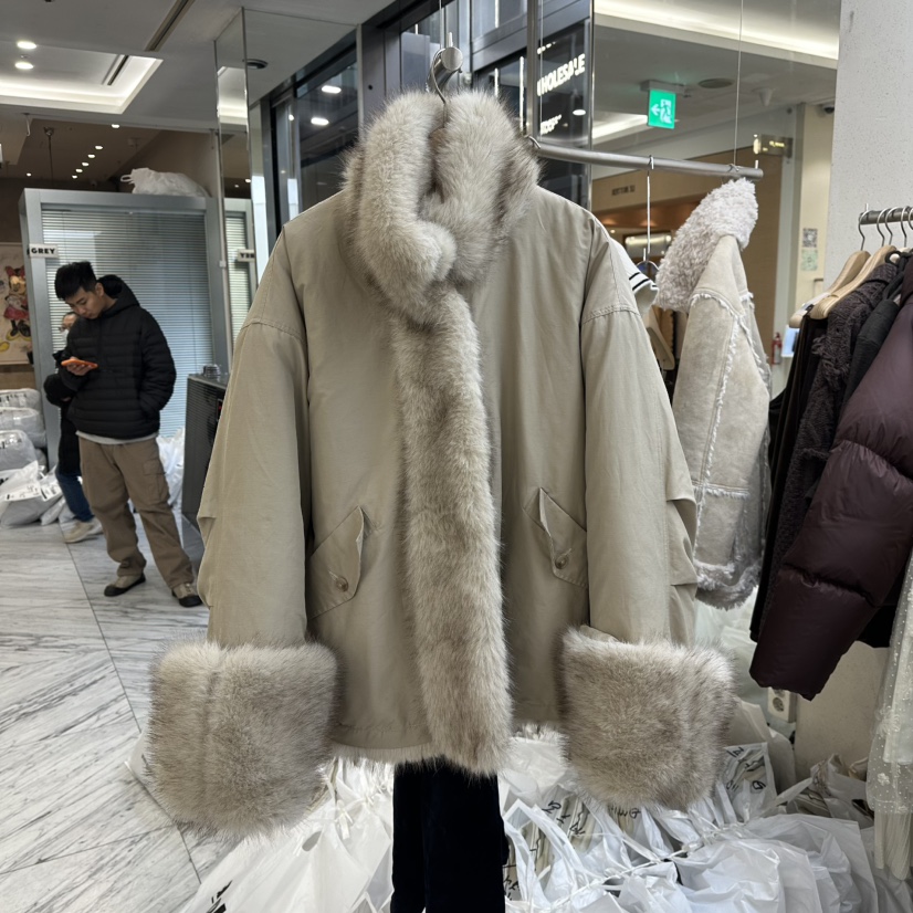 FOUNDATION韓國代購㊣女士新品人氣25秋冬夾克兩面穿狐貍雙面FOUNDATION夾克圖色1