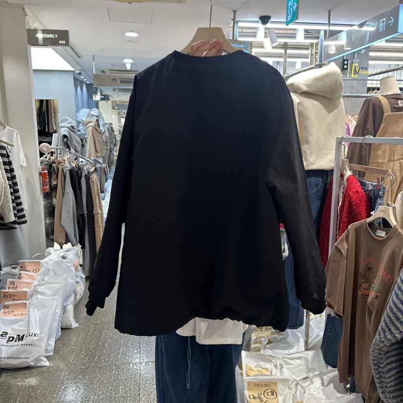 DELLING韓國代購㊣女裝新品人氣25秋冬時尚推薦職業衛衣條紋DELLING衛衣