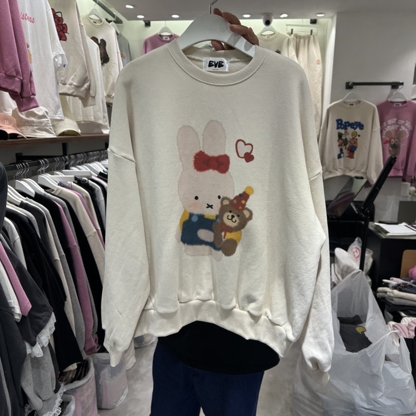 EVE東大門㊣代購女裝新款25秋冬人氣時尚熱賣真品休閑職業衛衣EVE衛衣圖色1