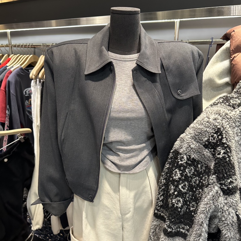 EL BOSQUE東大門㊣實拍女士新品25秋冬熱賣休閑時尚職業夾克EL BOSQUE夾克圖色1墨色