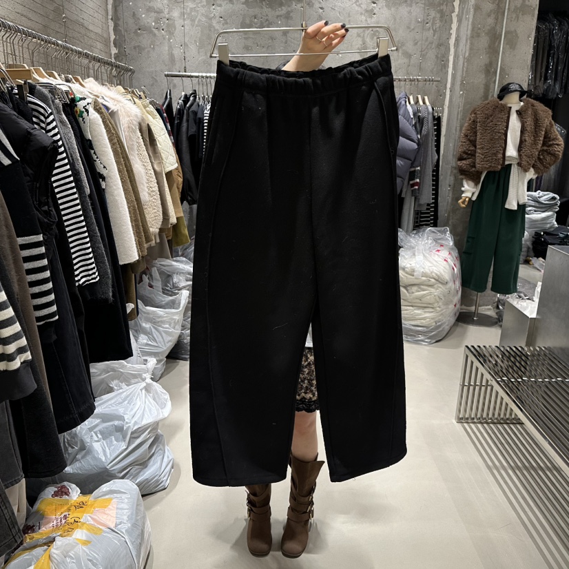 JUNI韓國直郵㊣女裝新款人氣真品推薦時尚熱賣休閑25秋冬休閑褲my juni休閑褲圖色3黑色