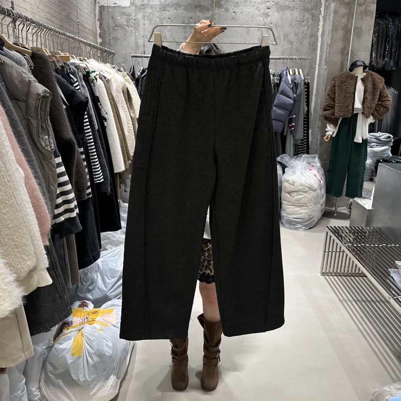 JUNI韓國直郵㊣女裝新款人氣真品推薦時尚熱賣休閑25秋冬休閑褲my juni休閑褲圖色4墨色