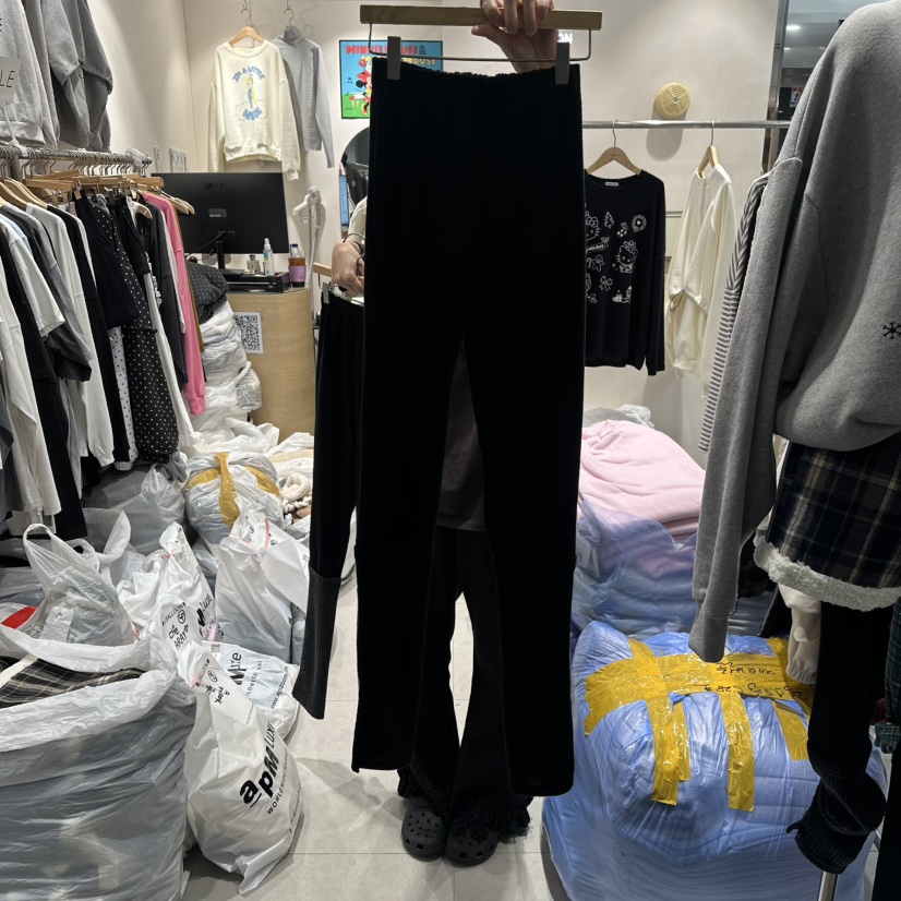 J.BALLOON韓國直郵㊣女裝新品時尚推薦25秋冬打底褲鯊魚褲保暖J.BALLOON打底褲/鯊魚褲圖色2黑色