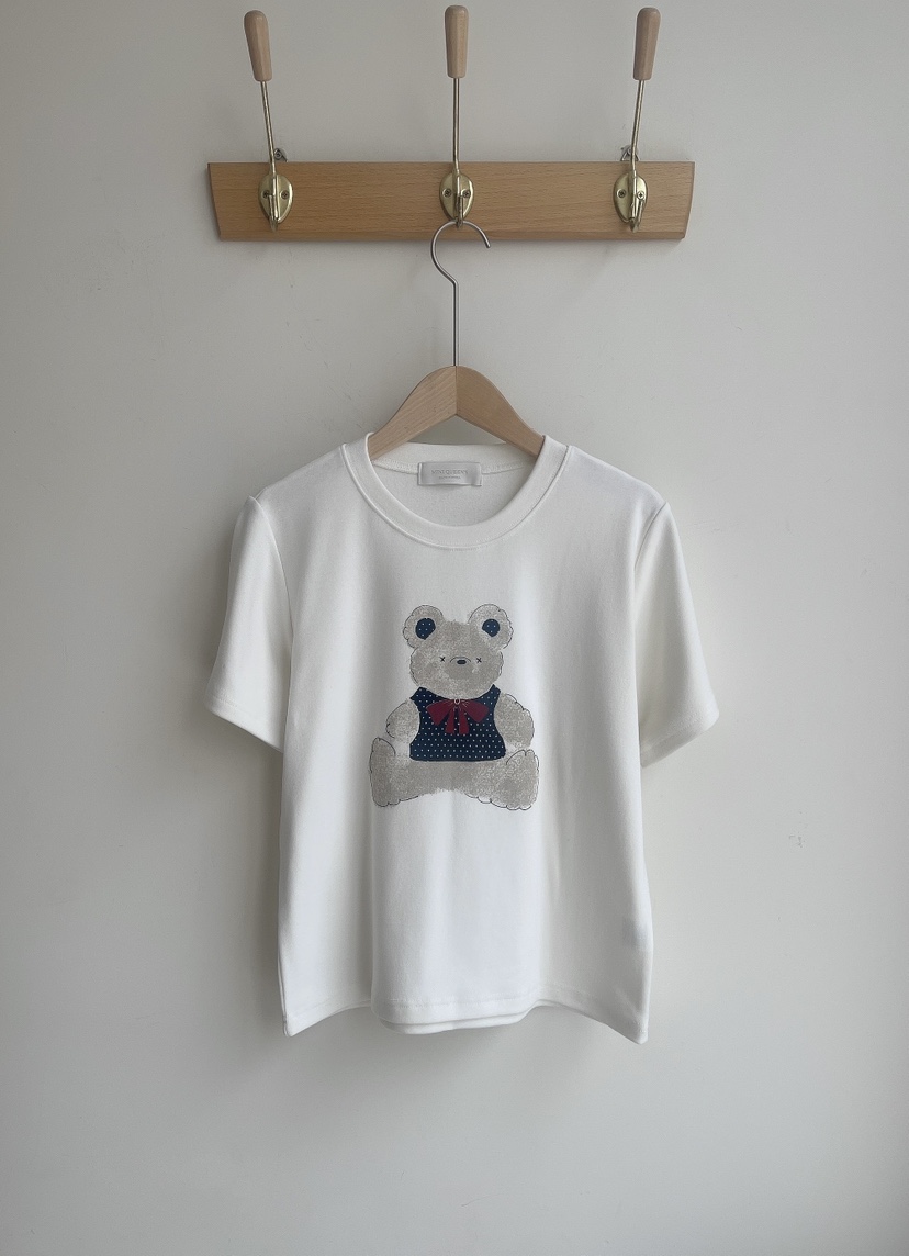 MINIQUEENS韓國代購㊣女士新款職業推薦時尚人氣25秋冬T恤絨MINIQUEENST恤圖色1