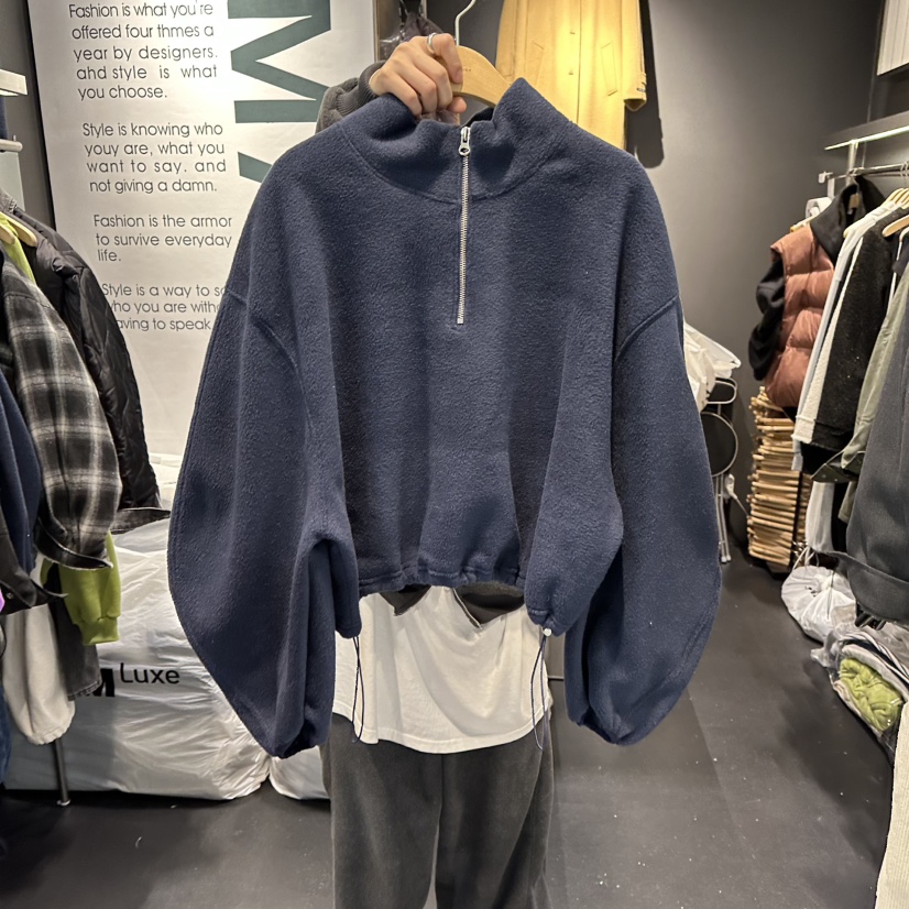 EL BOSQUE東大門㊣代購女裝新品25秋冬推薦真品熱賣衛衣拉鏈EL BOSQUE衛衣圖色2