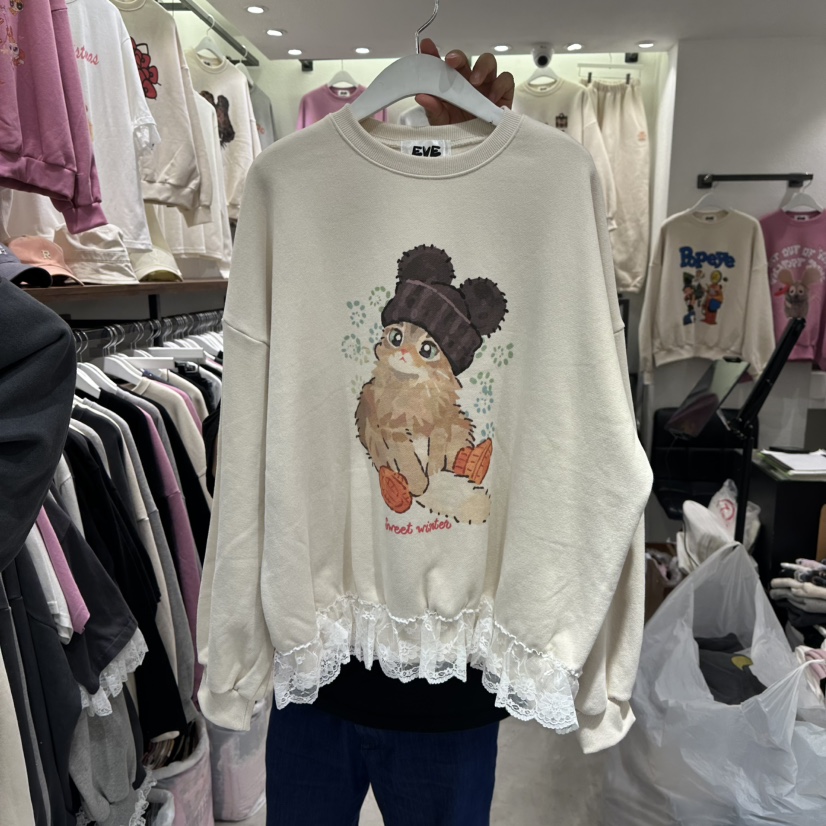 EVE東大門㊣直郵女裝新款職業真品時尚25秋冬熱賣休閑衛衣加絨EVE衛衣圖色2