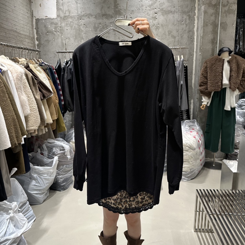 JUNI東大門㊣實拍女士新品真品25秋冬熱賣職業人氣休閑長袖T恤my juni長袖T恤圖色2