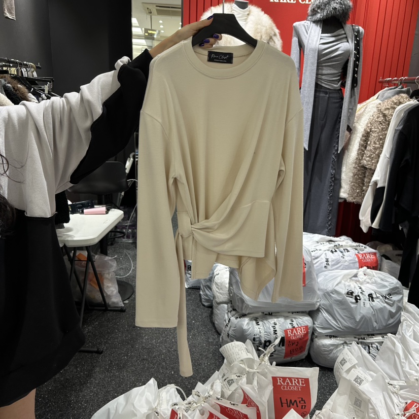RARE CLOSET韓國代購㊣女士新品25秋冬休閑職業真品長袖T恤RARE CLOSET長袖T恤圖色1