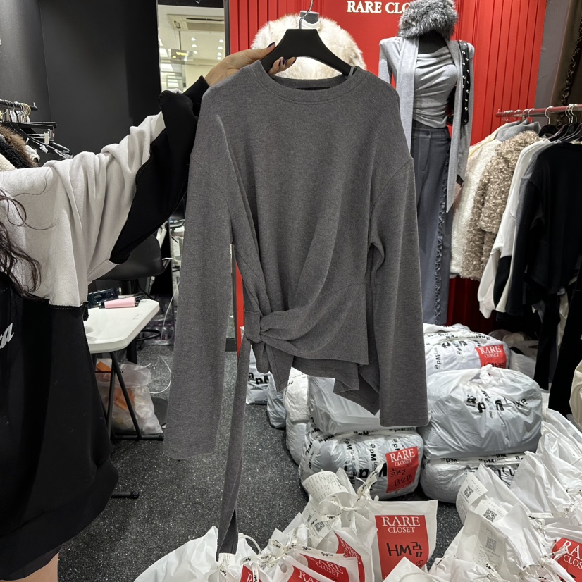 RARE CLOSET韓國代購㊣女士新品25秋冬休閑職業真品長袖T恤RARE CLOSET長袖T恤圖色2