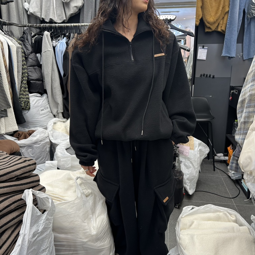 A-DEL韓國直郵㊣女士新款真品職業熱賣人氣時尚衛衣抓絨拉鏈A-DEL衛衣圖色2