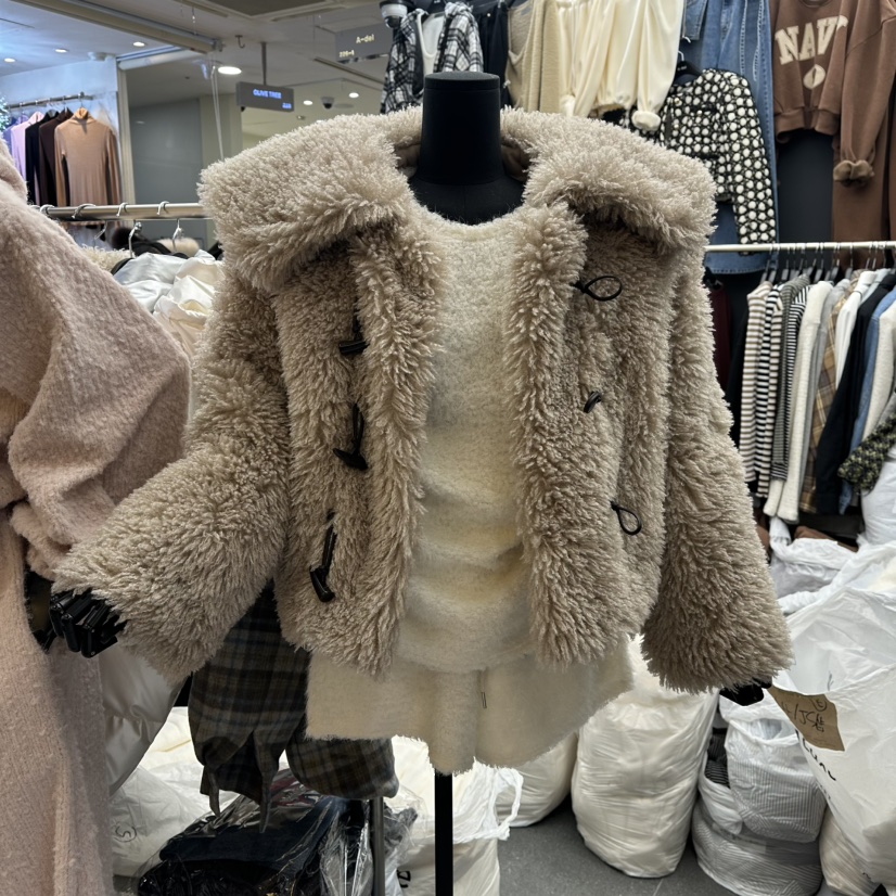 A-DEL韓國直郵㊣女士新品熱賣時尚人氣休閑真品25秋冬短款大衣A-DEL短款大衣圖色1