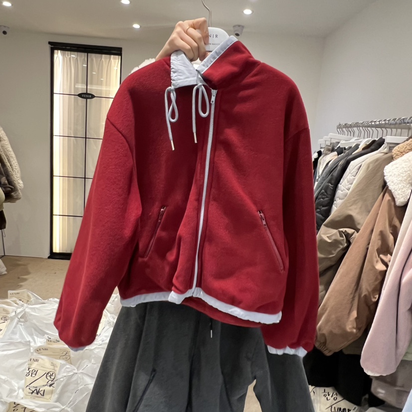 VENIR-a韓國代購㊣女裝新款休閑推薦職業真品夾克加絨抓絨VENIR-a夾克圖色2