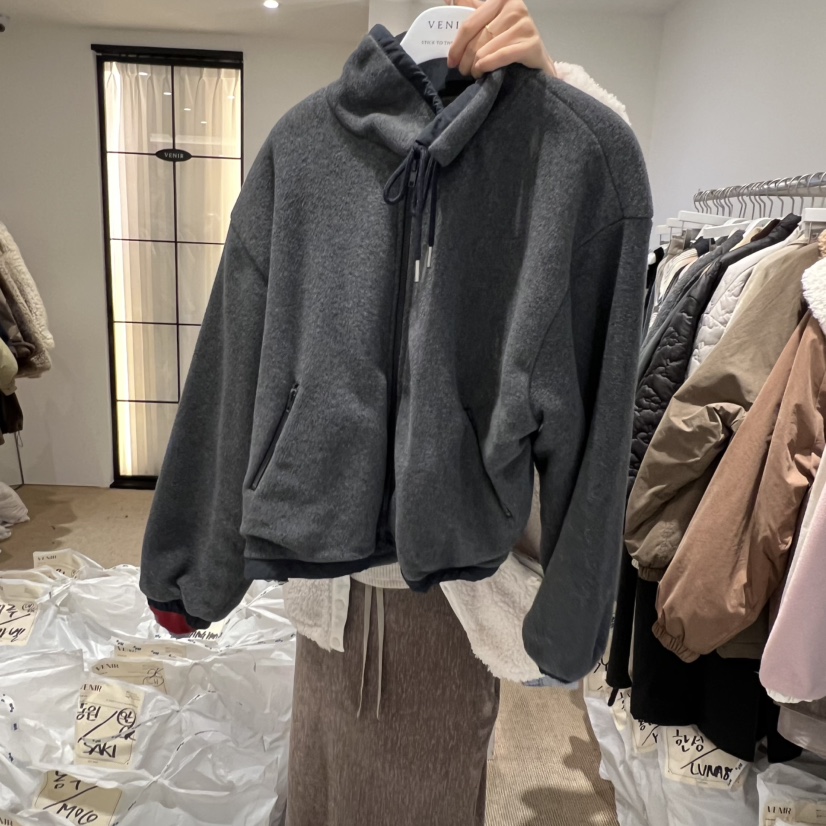 VENIR-a韓國代購㊣女裝新款休閑推薦職業真品夾克加絨抓絨VENIR-a夾克圖色3