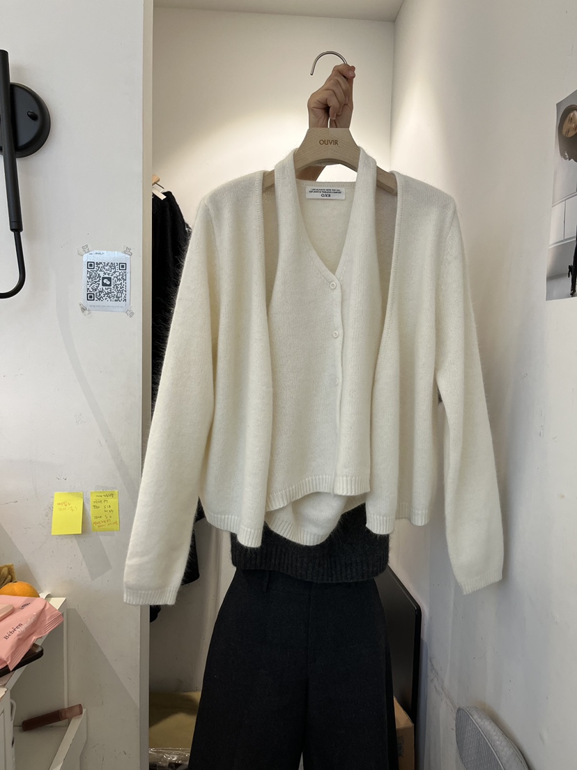 OUVIR東大門㊣直郵女裝新品推薦時尚25秋冬套裝V領套裝開衫O.V.R/OUVIR套裝圖色3