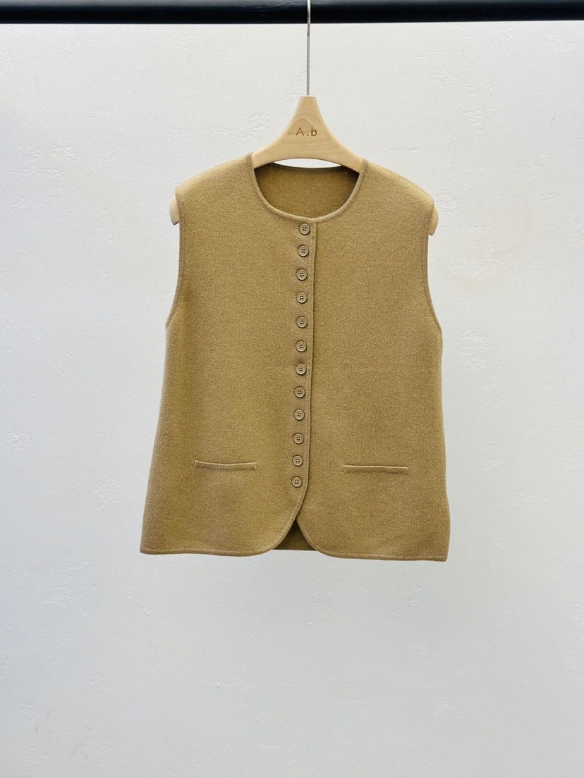 AUTUMN BEIGE-Q東大門㊣直郵女士新品職業25秋冬馬甲紐扣背心A.b/AUTUMN BEIGE馬甲圖色1