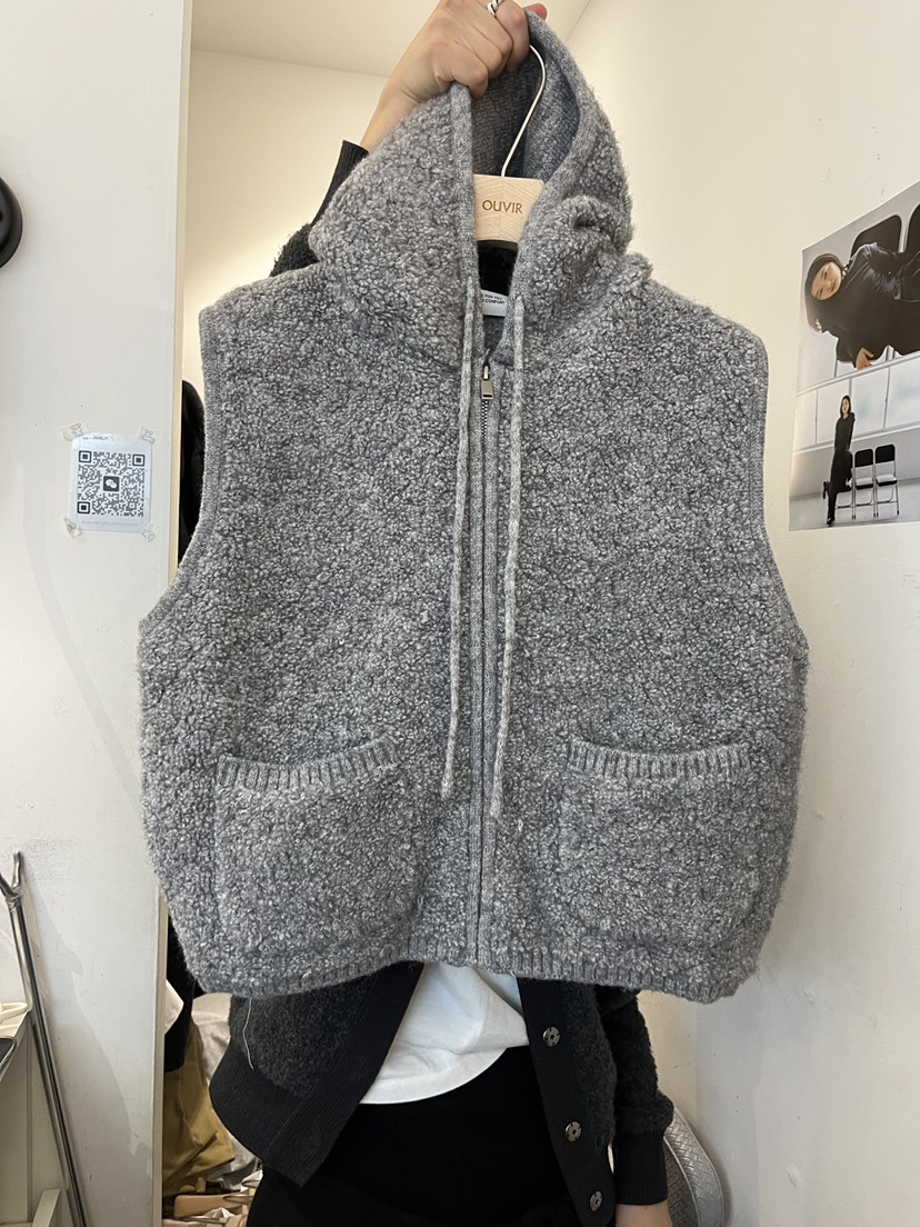 OUVIR東大門㊣直郵女士新款職業人氣推薦25秋冬馬甲拉鏈連帽O.V.R/OUVIR馬甲圖色2