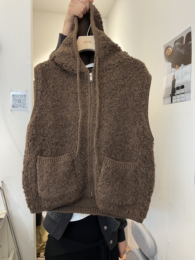 OUVIR東大門㊣直郵女士新款職業人氣推薦25秋冬馬甲拉鏈連帽O.V.R/OUVIR馬甲圖色3