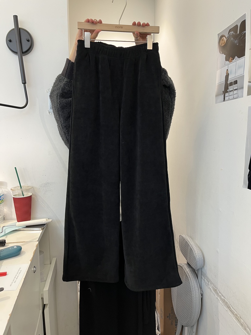 OUVIR韓國代購㊣女裝新款25秋冬推薦真品休閑休閑褲闊腿褲羊毛O.V.R/OUVIR休閑褲圖色3