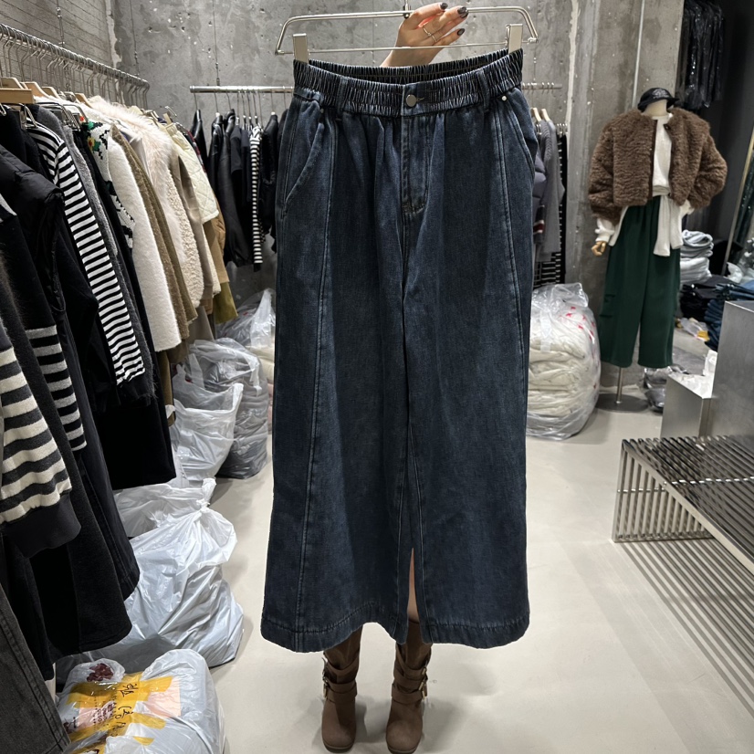 JUNI韓國代購㊣女裝新款真品熱賣休閑推薦時尚人氣職業牛仔褲my juni牛仔褲圖色1牛仔色