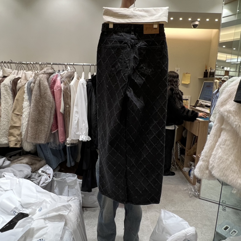 BY FLOW東大門㊣代購女裝新品真品推薦人氣熱賣牛仔褲格子BY FLOW牛仔褲