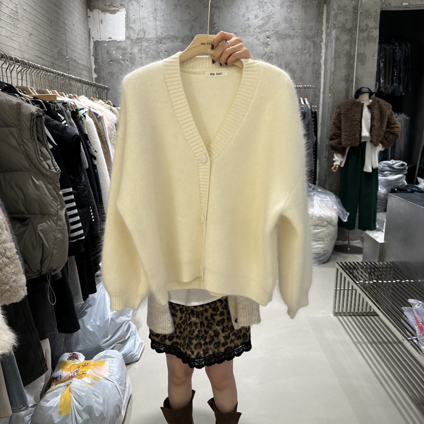 JUNI韓國直郵㊣女士新品休閑人氣時尚熱賣25秋冬針織衫開衫my juni針織衫圖色1