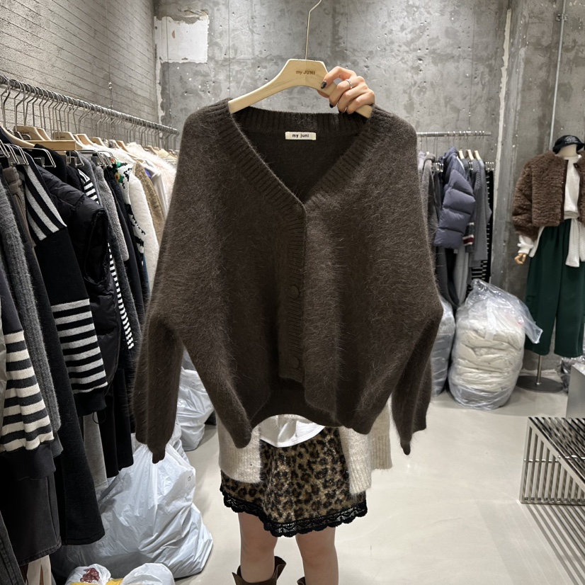 JUNI韓國直郵㊣女士新品休閑人氣時尚熱賣25秋冬針織衫開衫my juni針織衫圖色4