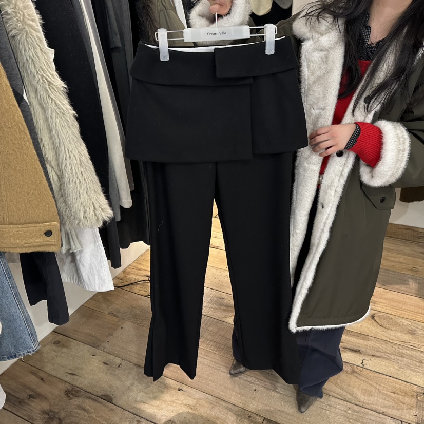 CREAM VILLA東大門㊣代購女士新款職業休閑褲開衩CREAMVILLA休閑褲