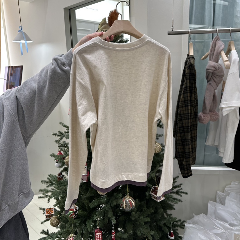 OURMOMENT韓國代購㊣女士新品真品人氣推薦時尚長袖T恤純棉OURMOMENT長袖T恤