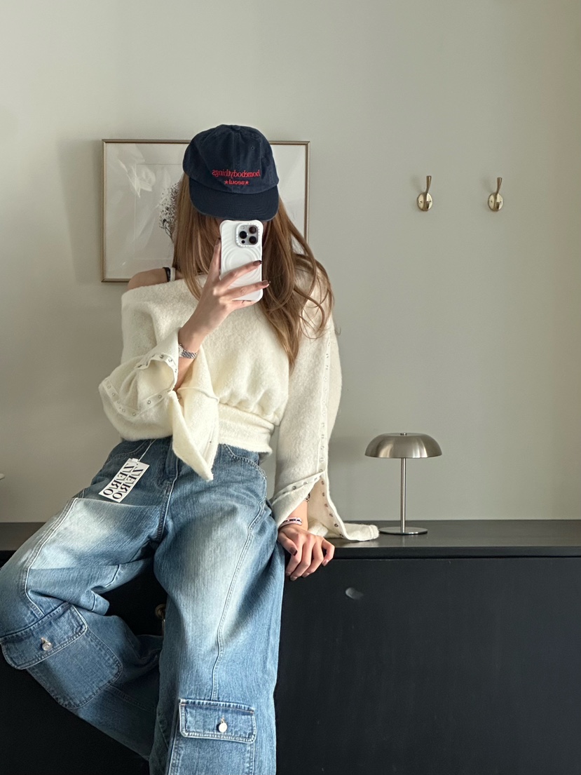 ZEROZERO東大門㊣實拍女士新品推薦時尚休閑牛仔褲工裝條紋ZEROZERO牛仔褲