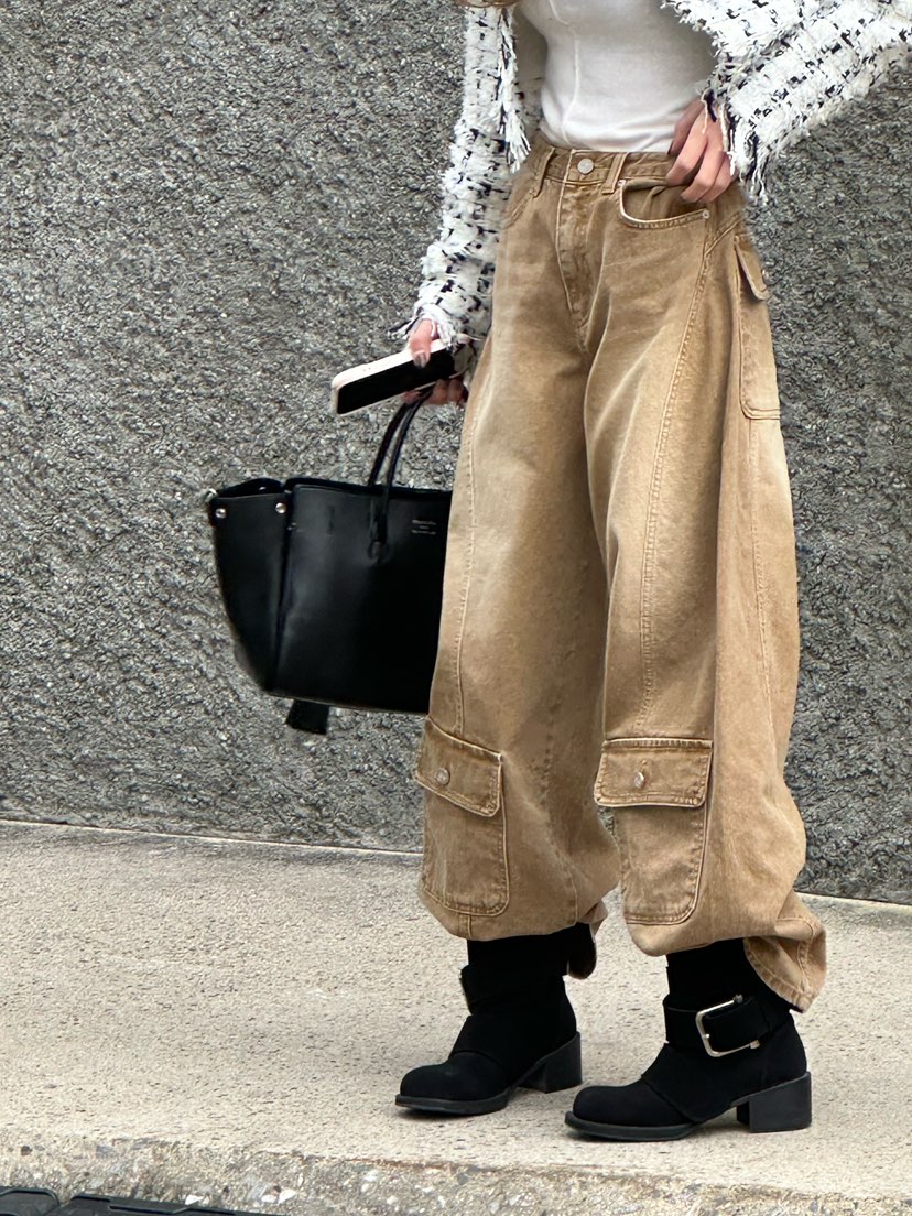 ZEROZERO東大門㊣實拍女士新品推薦時尚休閑牛仔褲工裝條紋ZEROZERO牛仔褲