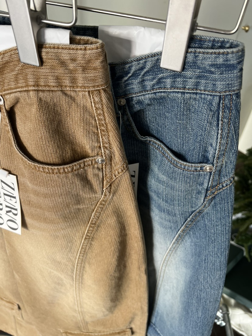 ZEROZERO東大門㊣實拍女士新品推薦時尚休閑牛仔褲工裝條紋ZEROZERO牛仔褲