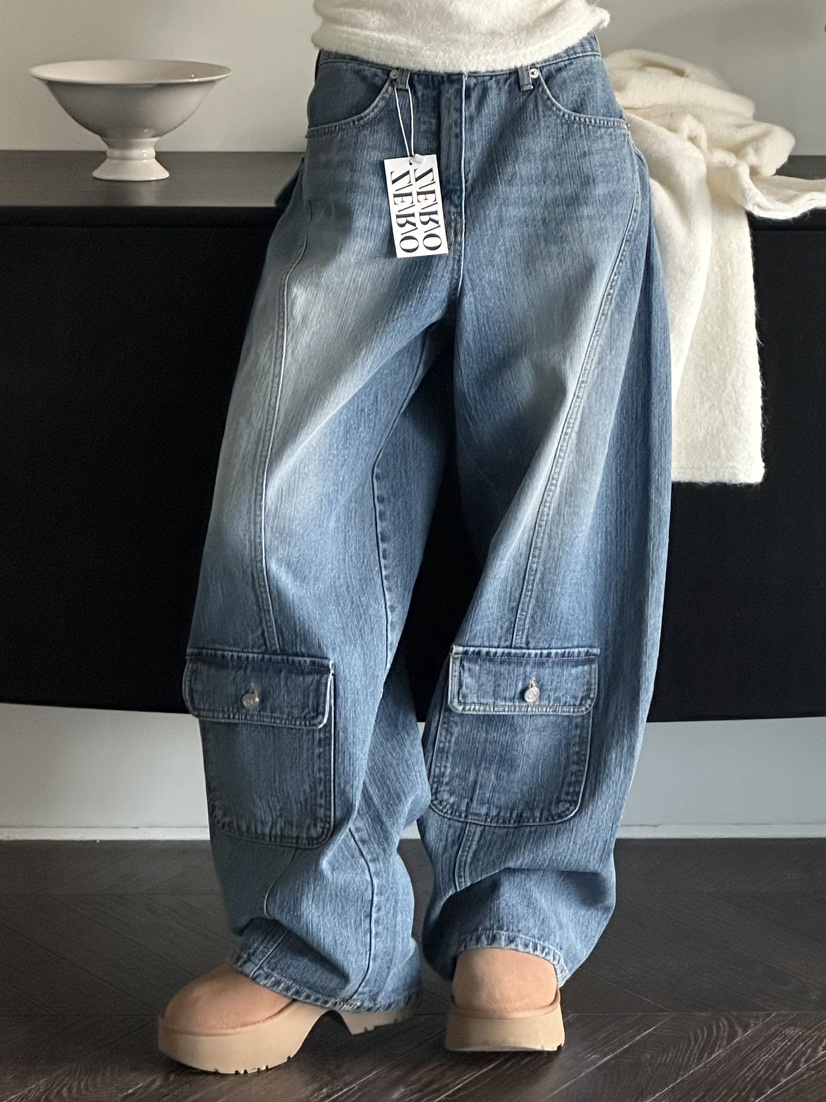 ZEROZERO東大門㊣實拍女士新品推薦時尚休閑牛仔褲工裝條紋ZEROZERO牛仔褲圖色1