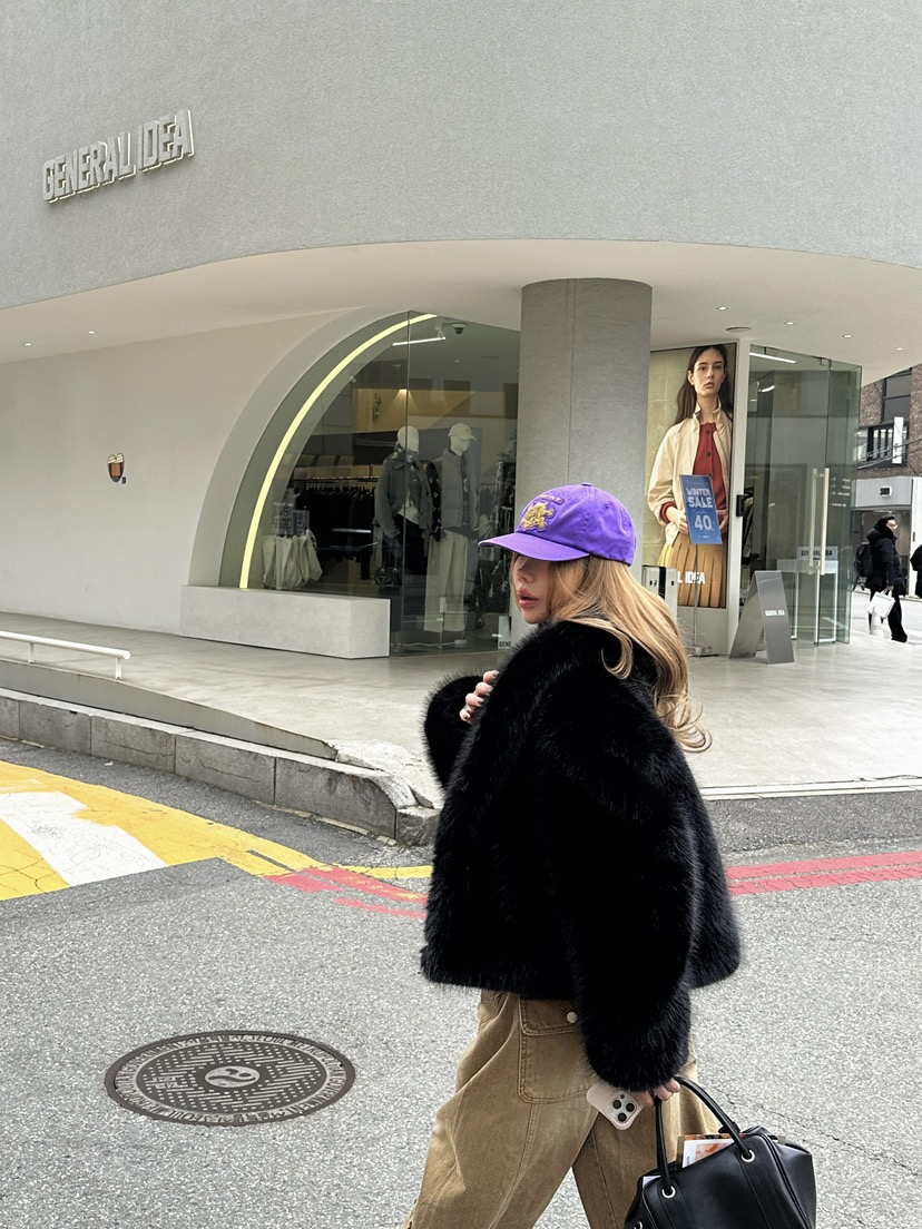 ZEROZERO韓國直郵㊣女裝新款職業熱賣時尚人氣短款大衣皮草ZEROZERO短款大衣