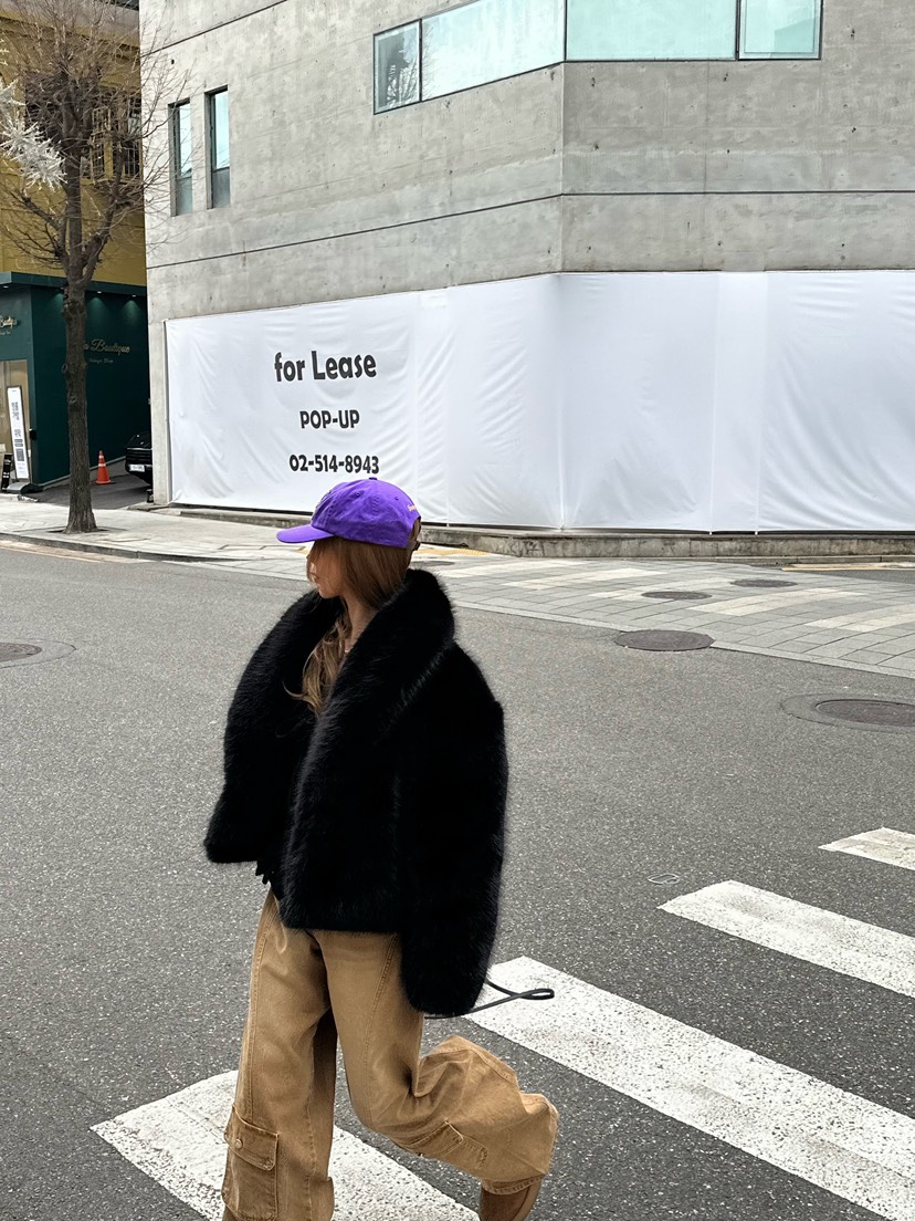 ZEROZERO韓國直郵㊣女裝新款職業熱賣時尚人氣短款大衣皮草ZEROZERO短款大衣