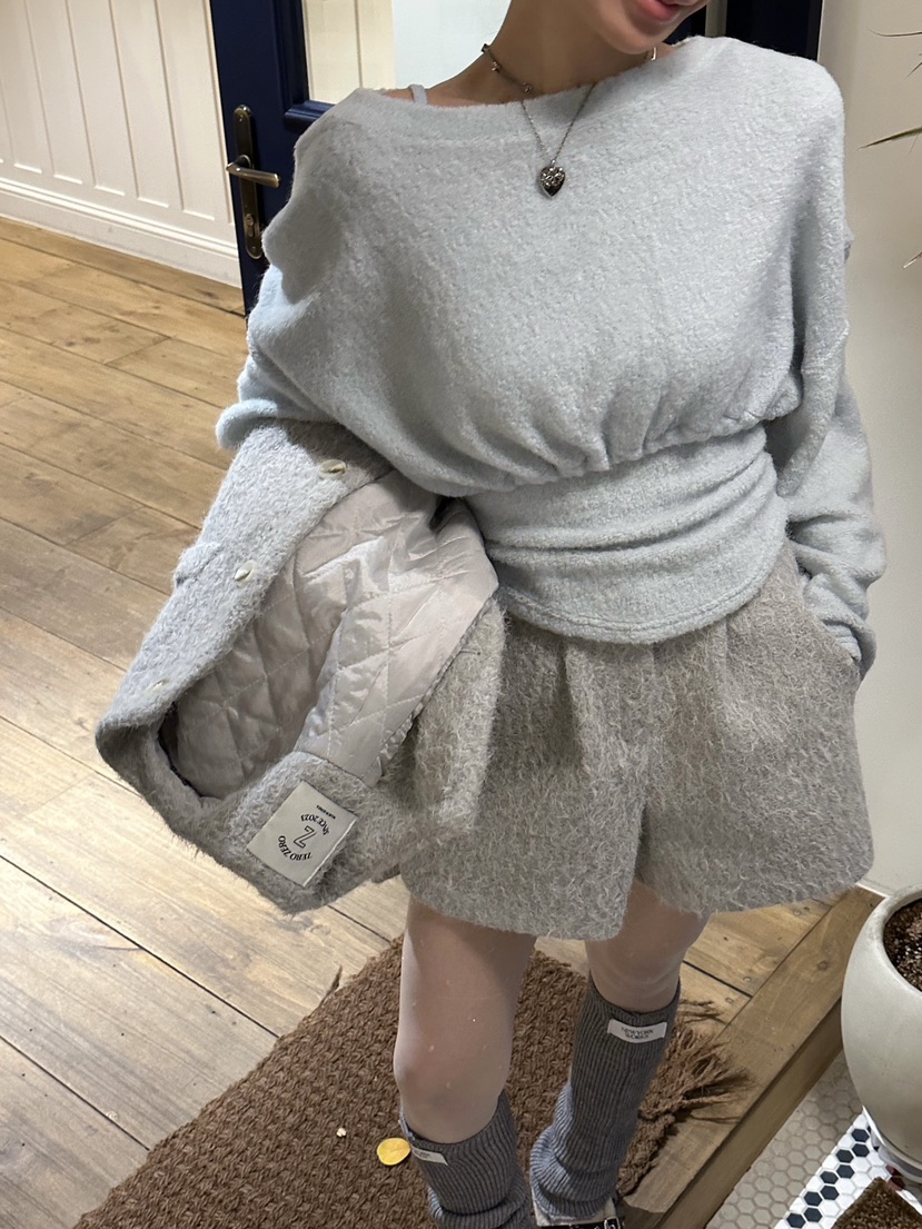 ZEROZERO東大門㊣直郵女裝新款人氣真品時尚短褲馬海毛褶裥ZEROZERO短褲圖色2