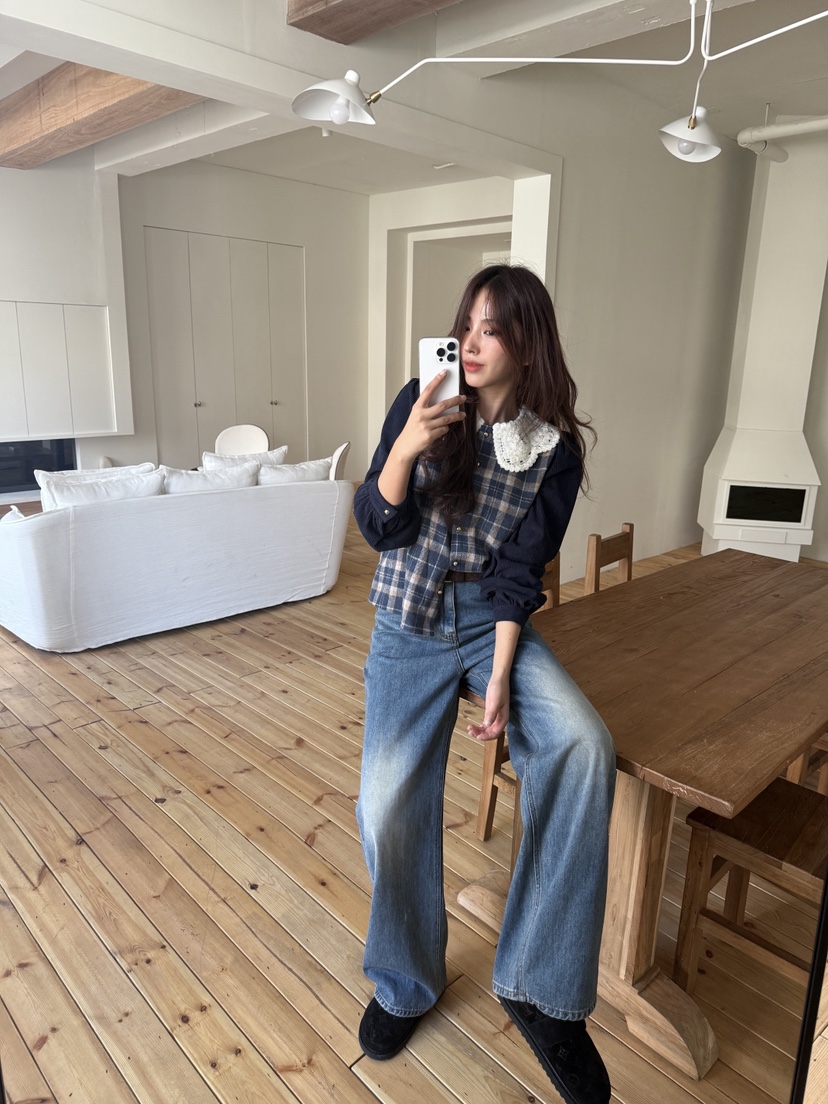 MOSMOS東大門㊣代購女裝新款真品推薦熱賣人氣時尚襯衫蕾絲衫MOSMOS襯衫/蕾絲衫