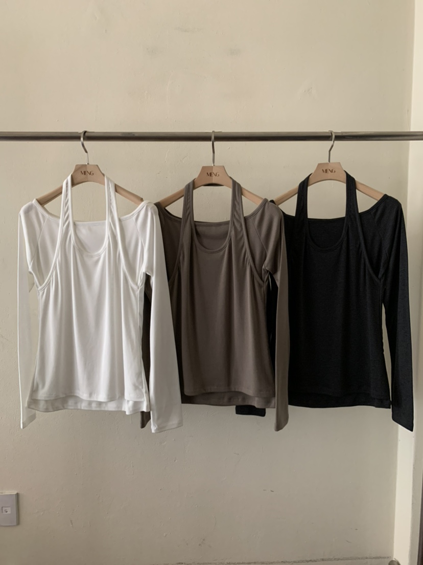 MENG東大門㊣直郵女裝新款推薦熱賣真品時尚長袖T恤假兩件加絨MENG長袖T恤